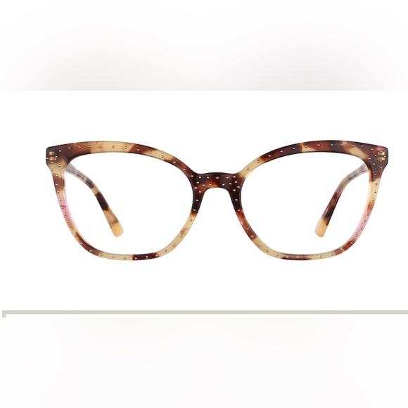 Prescription eyeglasses frame small tortoise cat-eye brown pink zenni - Picture 1 of 6